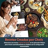 COSORI Freidora sin aceite inteligente XXL  5 5 L  11 programas y 100 recetas espa  olas  Control mediante APP  Precalentar y mantener caliente  Recordatorio de sacudir  LED pantalla t  ctil  Negro