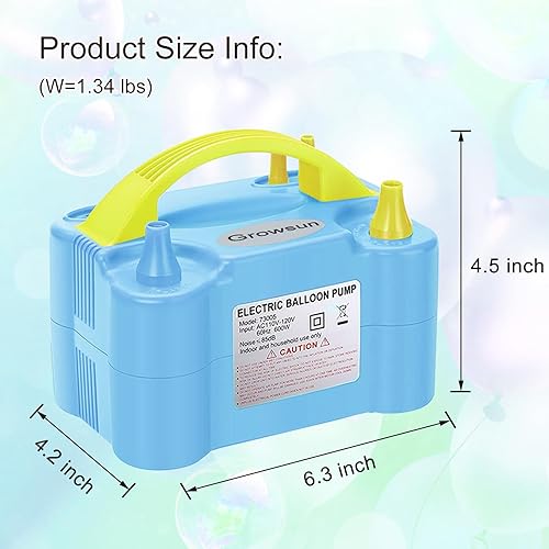 Miniatura 2 de Growsun Kit de bomba de globos, kit eléctrico de arco de guirnalda de globos, inflador de aire para decoración de fiestas con tira de cinta de Azul