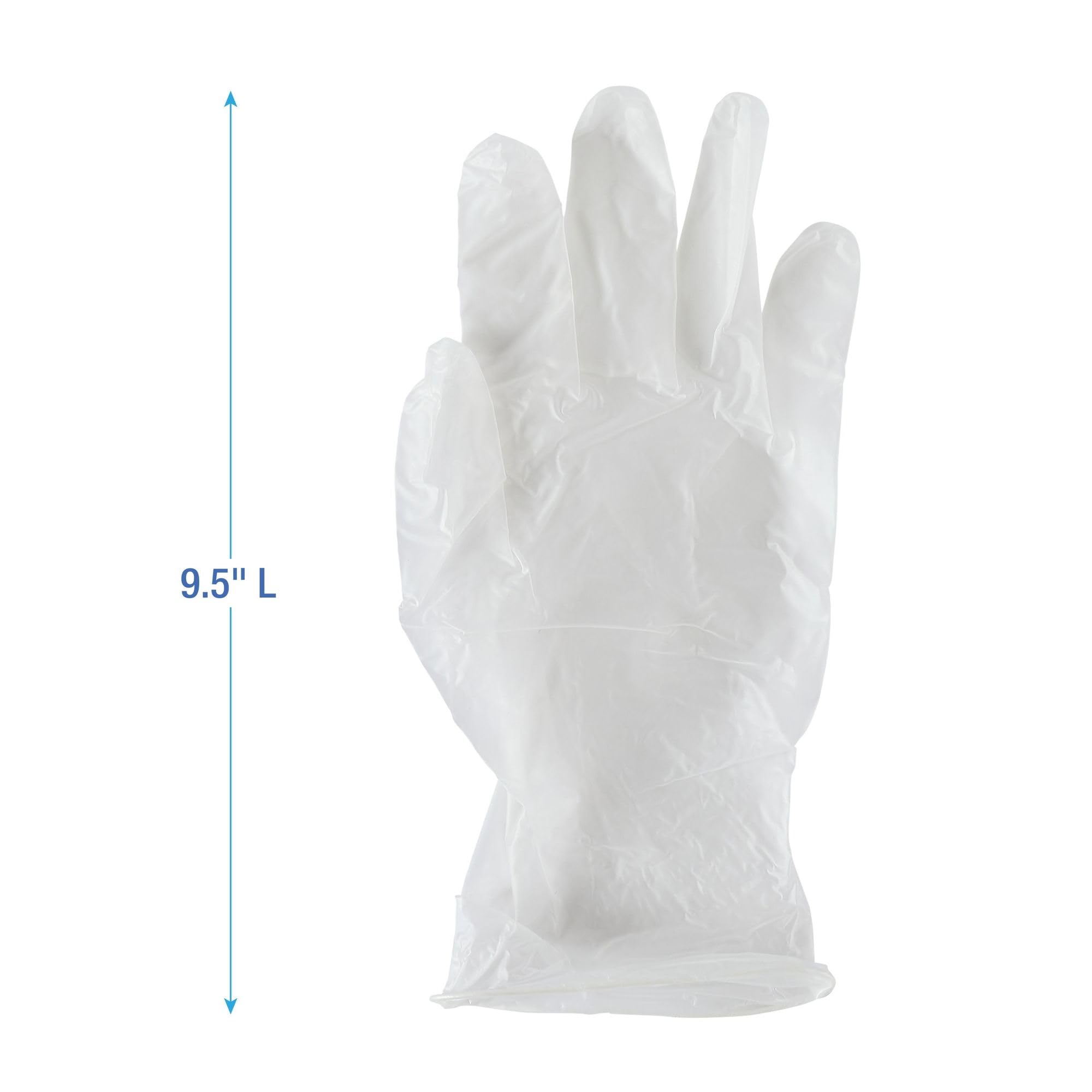 Boardwalk General Purpose Vinyl Gloves, Powder/Latex-Free, 2.6 mil, Large, Clear, 100/Box, 10 Boxes/Carton