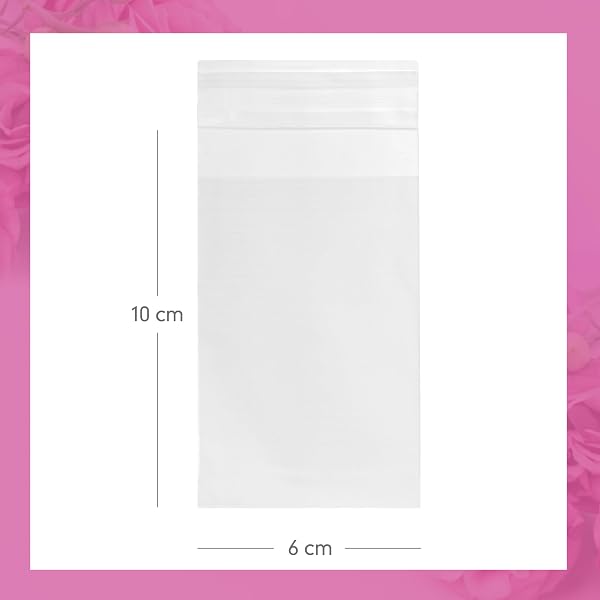 DecoraParty 100 Bustine Trasparenti Piccole per Confetti e Alimentari, Buste Sacchettini di Plastica per Alimenti in Cellophane con Chiusura Adesiva - 6 x 10 cm - 2