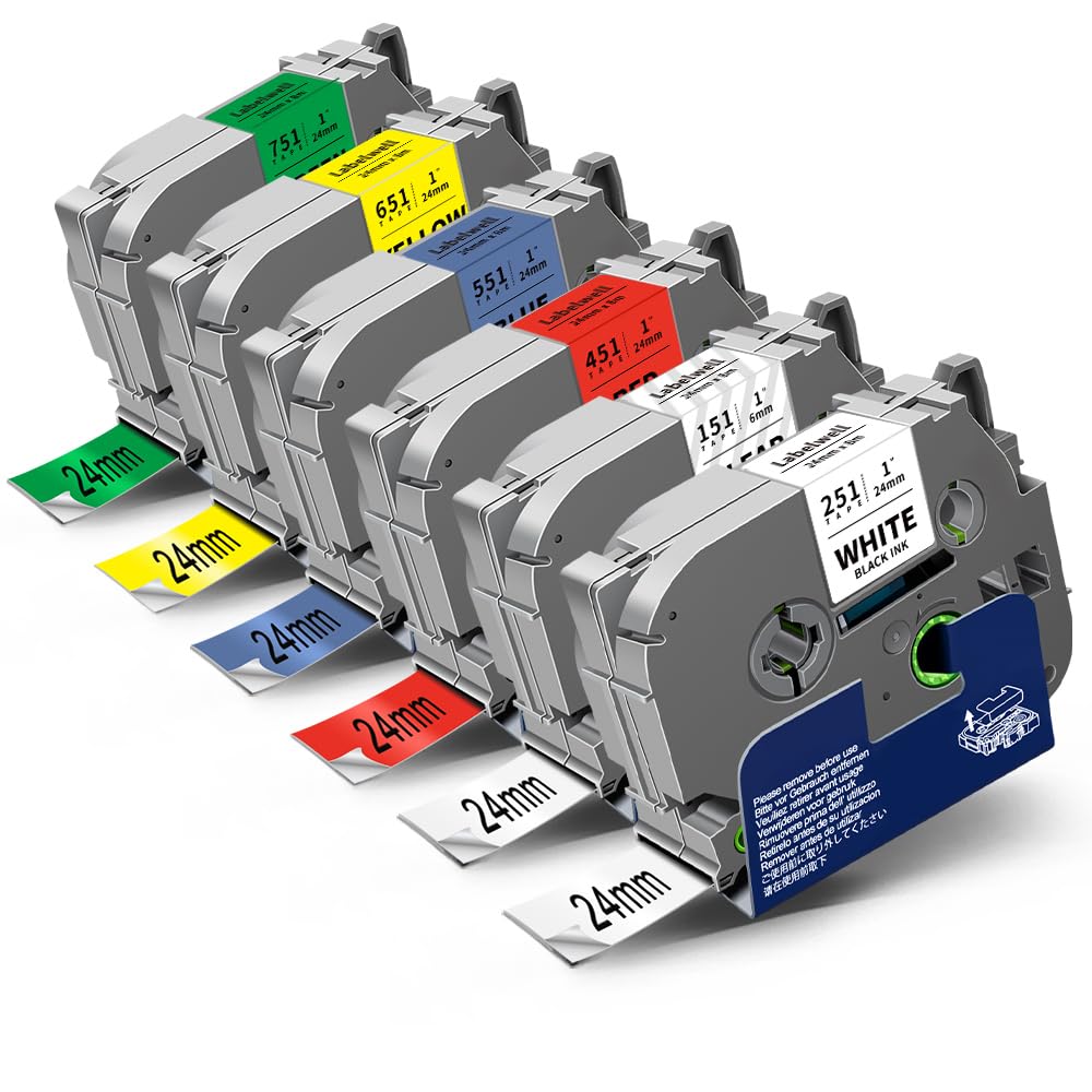 4 Nastri Etichette Compatibili Brother 18mm TZe-141 - Nero Su Trasparente, 8m Cadauno, Per P-Touch - Foto 3