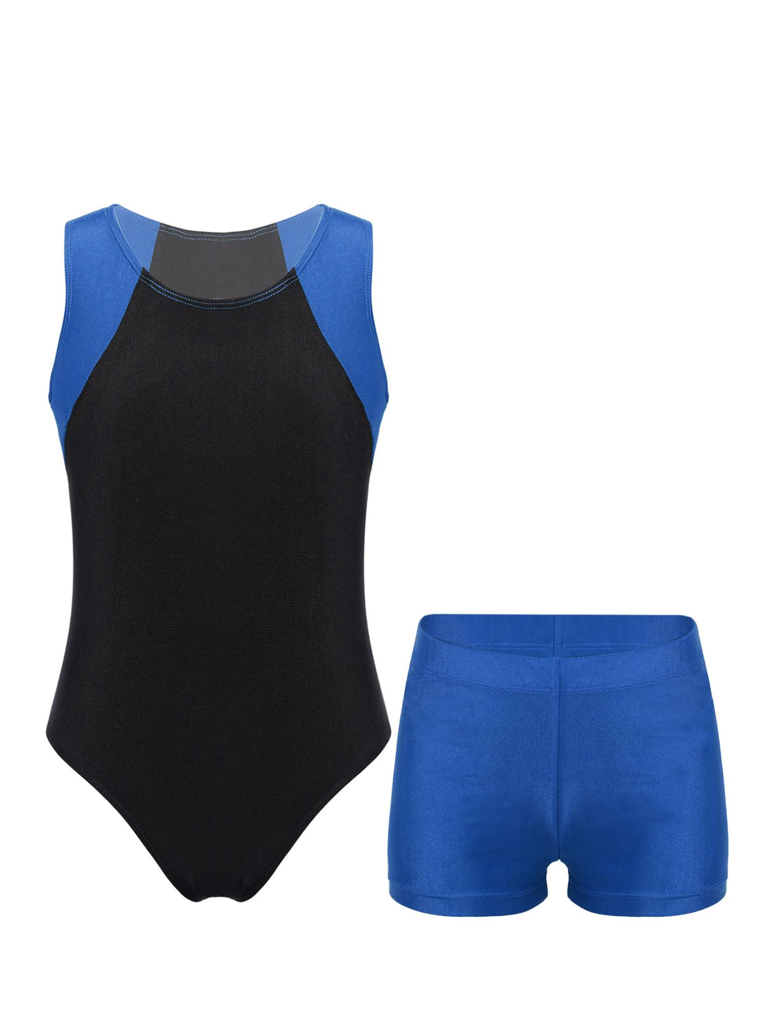 JEATHA Maillot Ballet Niño Leotardo Gimnasia Ritmica con Pantalones Cortos Maillot Elástico Conjuntos Deportivos Mono De Deportivo Fitness Yoga