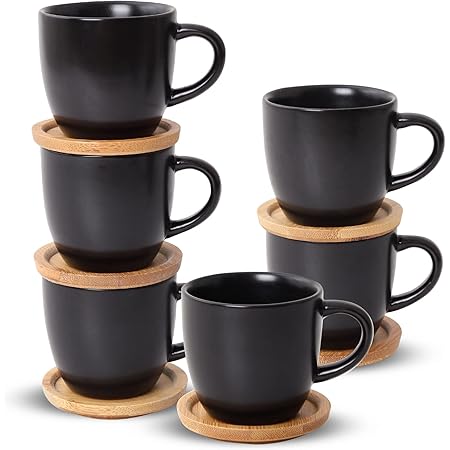 Houseables White Espresso Cups With Saucers, Spoons, Jamaica - View #2