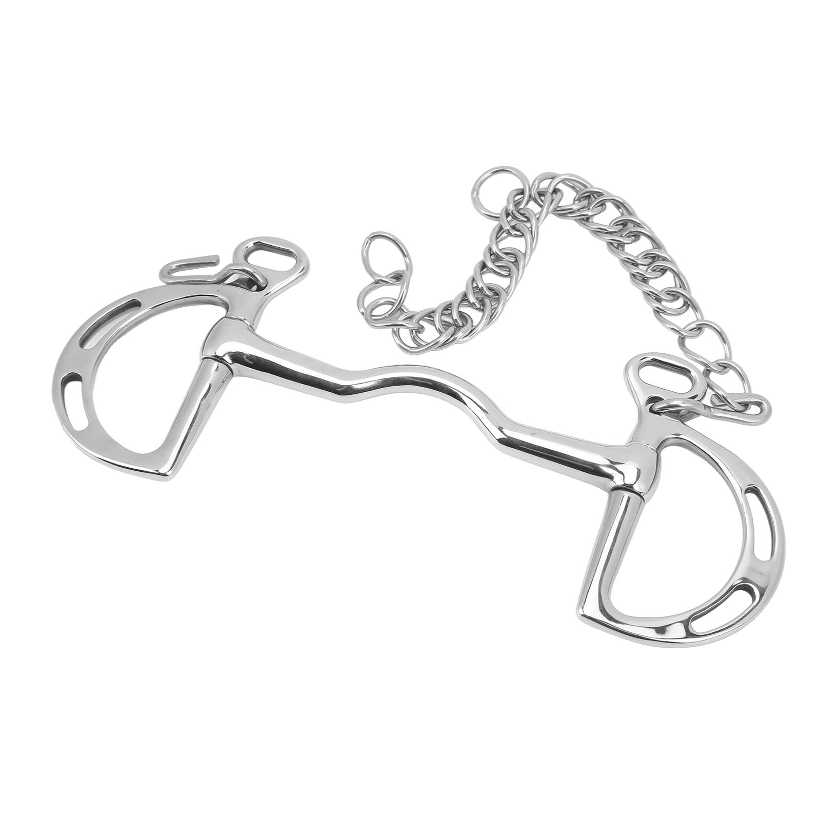 Bocado para caballos Bocado redondo de acero inoxidable en forma de D for caballo, bocado de filete, control de cadena, bocado de 135 mm