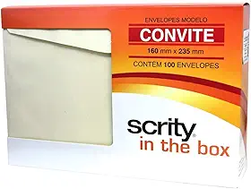 Envelope Convite Colorido 160X235 Creme Marfim 80G - Pacote Com 100, Scrity, CCP 470.01, Natural, 160X235