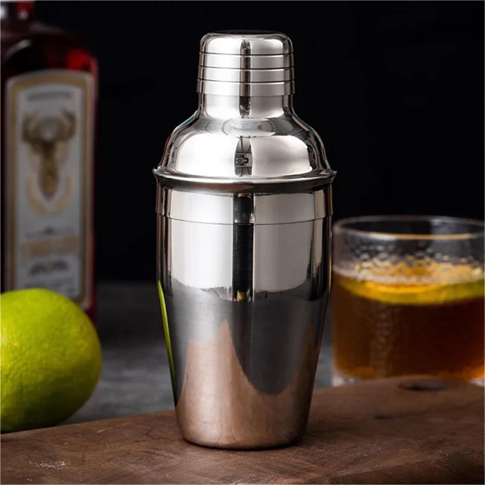 Cocktail-Shaker Edelstahl Cocktail Shaker Mixer Wein Martini Shaker Wein Shaker Boston Barkeeper Drink Bar Zubehör Werkzeuge Cocktail Set(550ML)