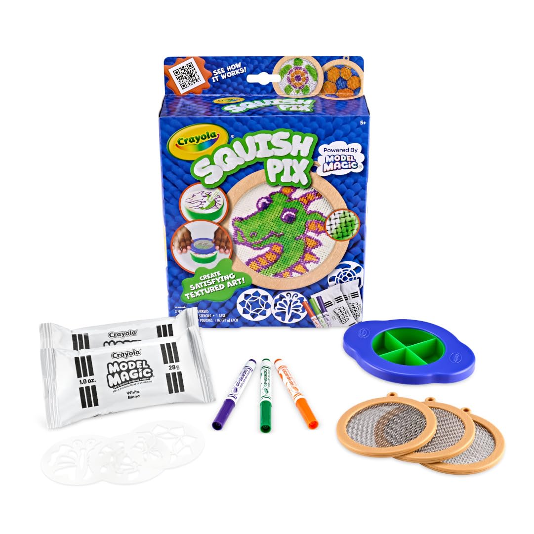Crayola Squish Pix, magiczny zestaw artystyczny dla dzieci, teksturowana sztuka i rękodzieło, aktywność kolorowania, prezent dla dzieci, od 5 lat