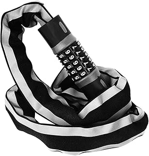 Bicycle Lock, Bicycle Lock Bike Security Lock Equipment Reflective Anti-Theft Lock Self Coiling Resettable Combination Cable Five Digit Code (Color : A 0.9M)