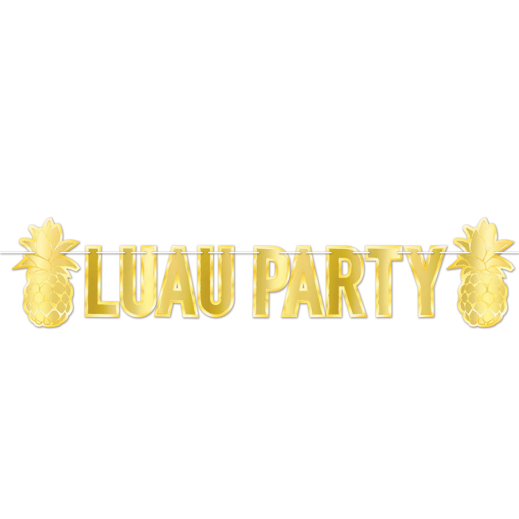Beistle Tropikalny baner imprezowy Luau do dekoracji hawajskich, wyprodukowany w USA od 1900 roku, 26,5 cm x 5' 7,6 cm, złoty