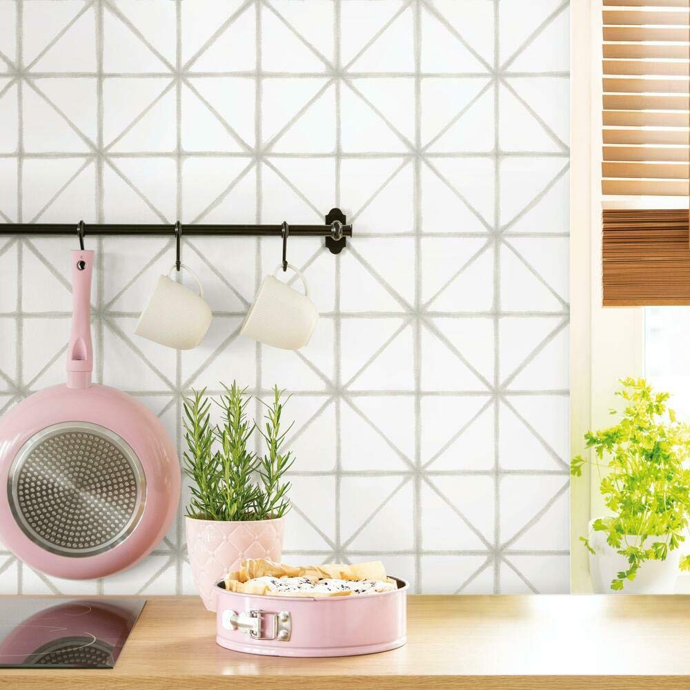 RoomMates RMK11246WP Modern Abstract Neutral Peel and Stick Wallpaper