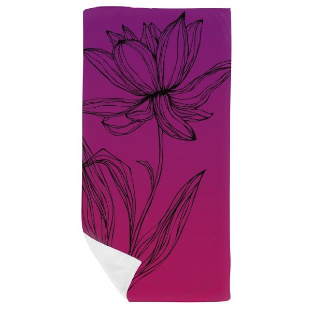 Serviette de bain fleur de lotus multicolor 35x70cm en microfibre douce