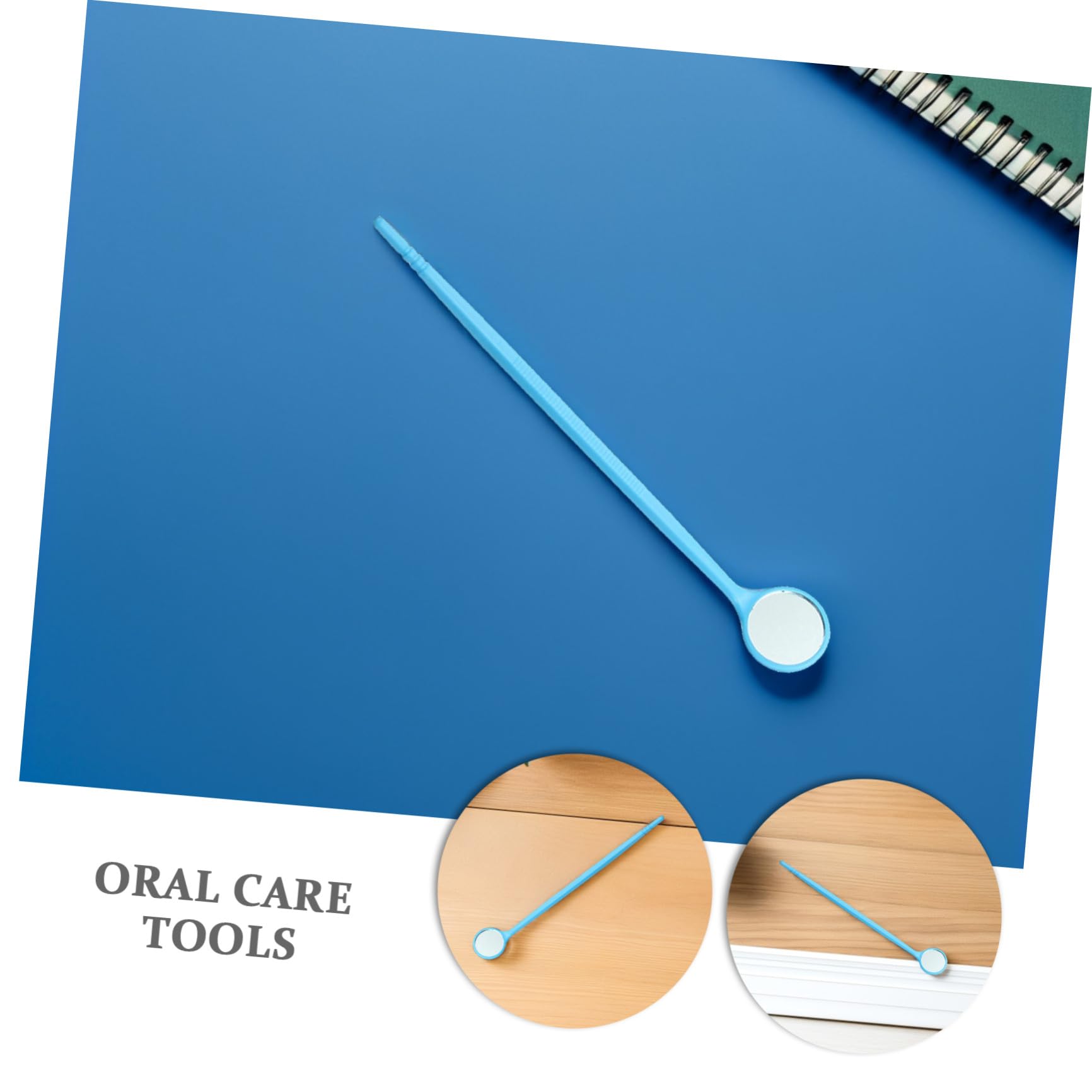 Specchietto Orale Monouso 100 Pezzi Plastico Blu per Casa | Strumenti per Igiene Orale, Retrazione Lingua e Guance, Visualizzazione Denti, Confezione da Cento Pezzi