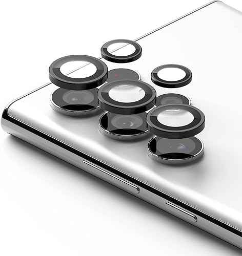 Miniatura 10 de Ringke Marco de lente de cámara de vidrio compatible con Samsung Galaxy S22 Ultra 5G, calcomanía protectora individual de aluminio para lente de