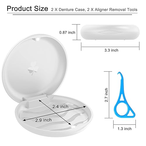 Miniatura 2 de BVN Estuche de retención de 2 piezas, funda delgada para dentadura, estuche de protección bucal, caja de alineador de dientes, caja de retención,