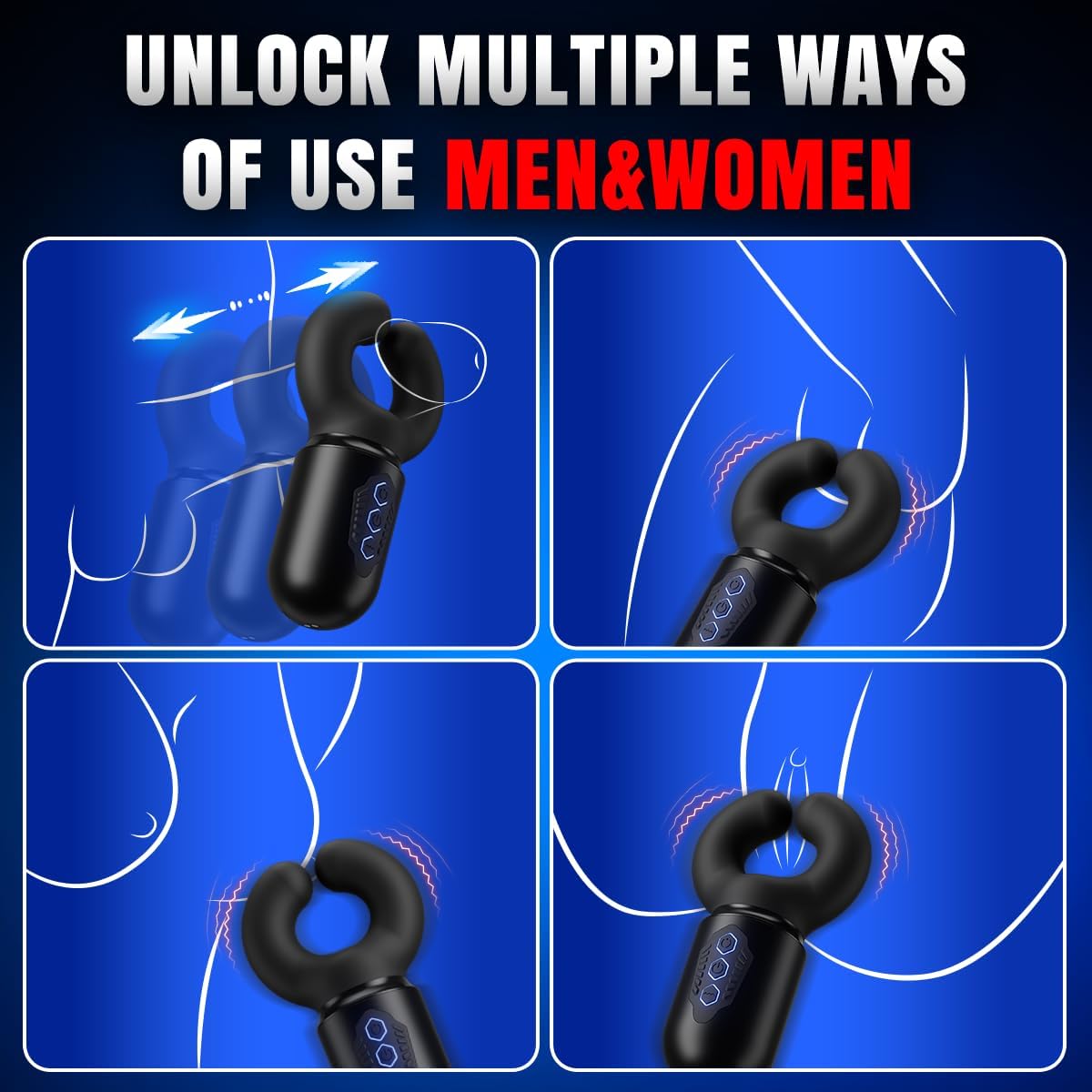 Male Sex Toys for Men Clawer Penis Trainer - Male Masturbator with 10 Clamping & 10 Vibrating Male Stroker for Glans Nipple Stimulation, 3 in1 Men Masturbation Blowjob Toy Adult Sex Toys for Couples