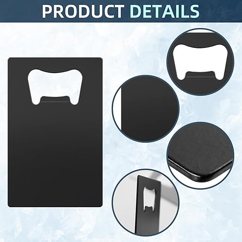 Miniatura 3 de Yugada 50 unidades de abrebotellas de tarjetas de crédito, a granel, de acero inoxidable, para tarjetas de cerveza, abrebotellas, abrebotellas,