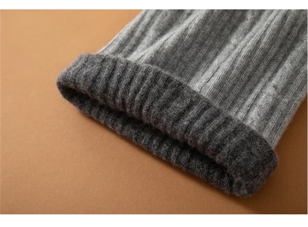 Damskie zimowe czapki z dzianiny kaszmirowej Czapki Gruba ciepła czapka typu beanie Jednokolorowe czapki typu hedging (ciemnoszary9 Jeden rozmiar)