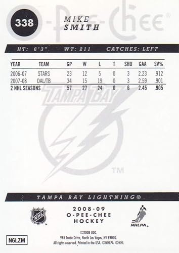 Miniatura 2 de 2008-09 O-Pee-Chee Hockey Metal #338 Mike Smith