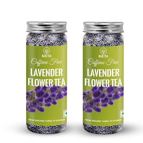 BLUE TEA - Té de lavanda - 2.1 onzas (paquete de 2) - Suelto | Té que mejora el estado de ánimo | Té de hierbas - A base de flores - Vegano - Sin