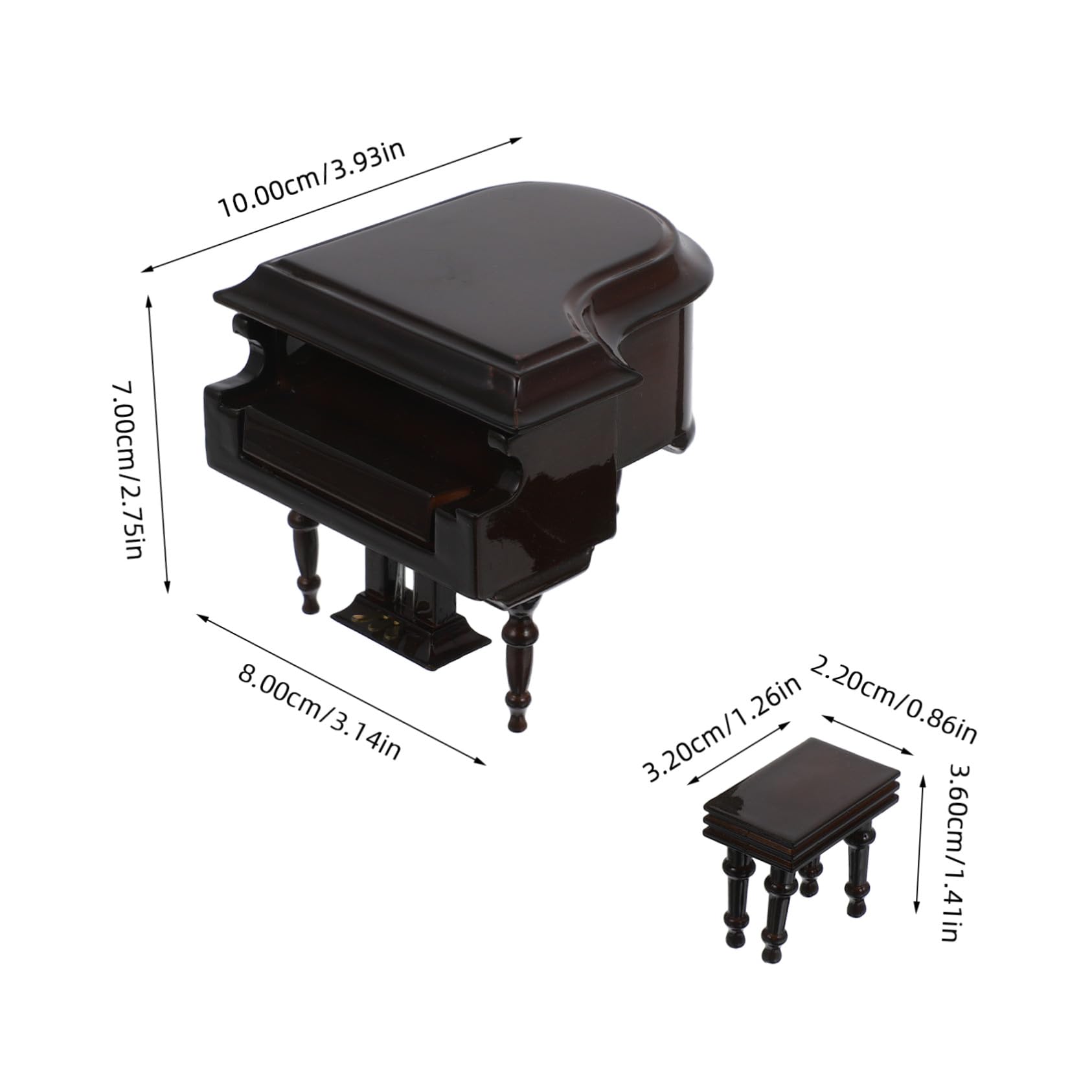 Miniatura Pianoforte Coda in Decorazione Casa delle Bambole Strumento Musicale Piccolo per Amanti della Musica Regalo Elegante e Compatto
