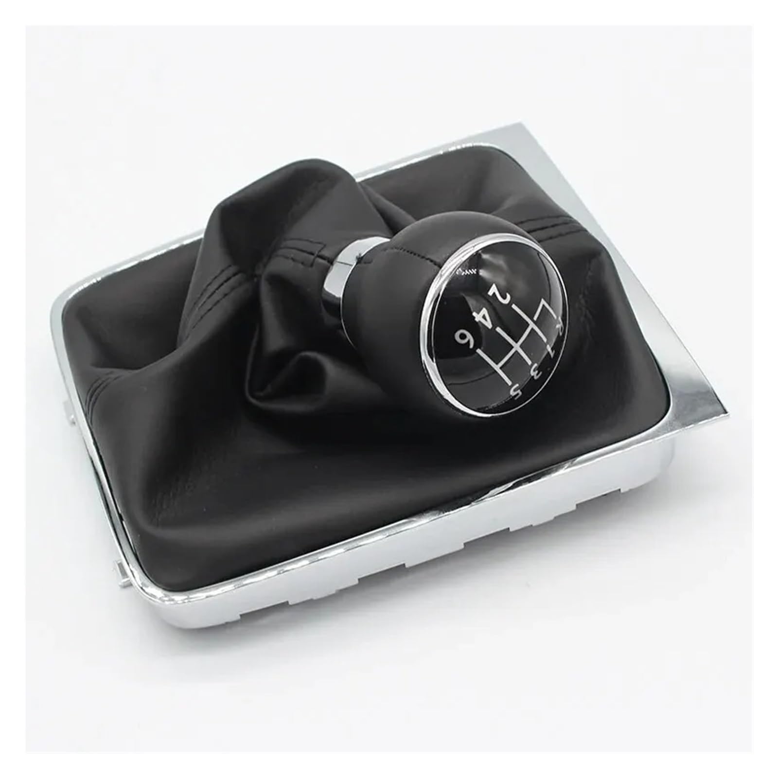 SAUANMNKTP Gearshift Knob for VW for Passat B6 2005-2012 5/6 Speed Manual Gear Shift Knob Lever Stick Shifter Gaiter(Leather 6 Speed)