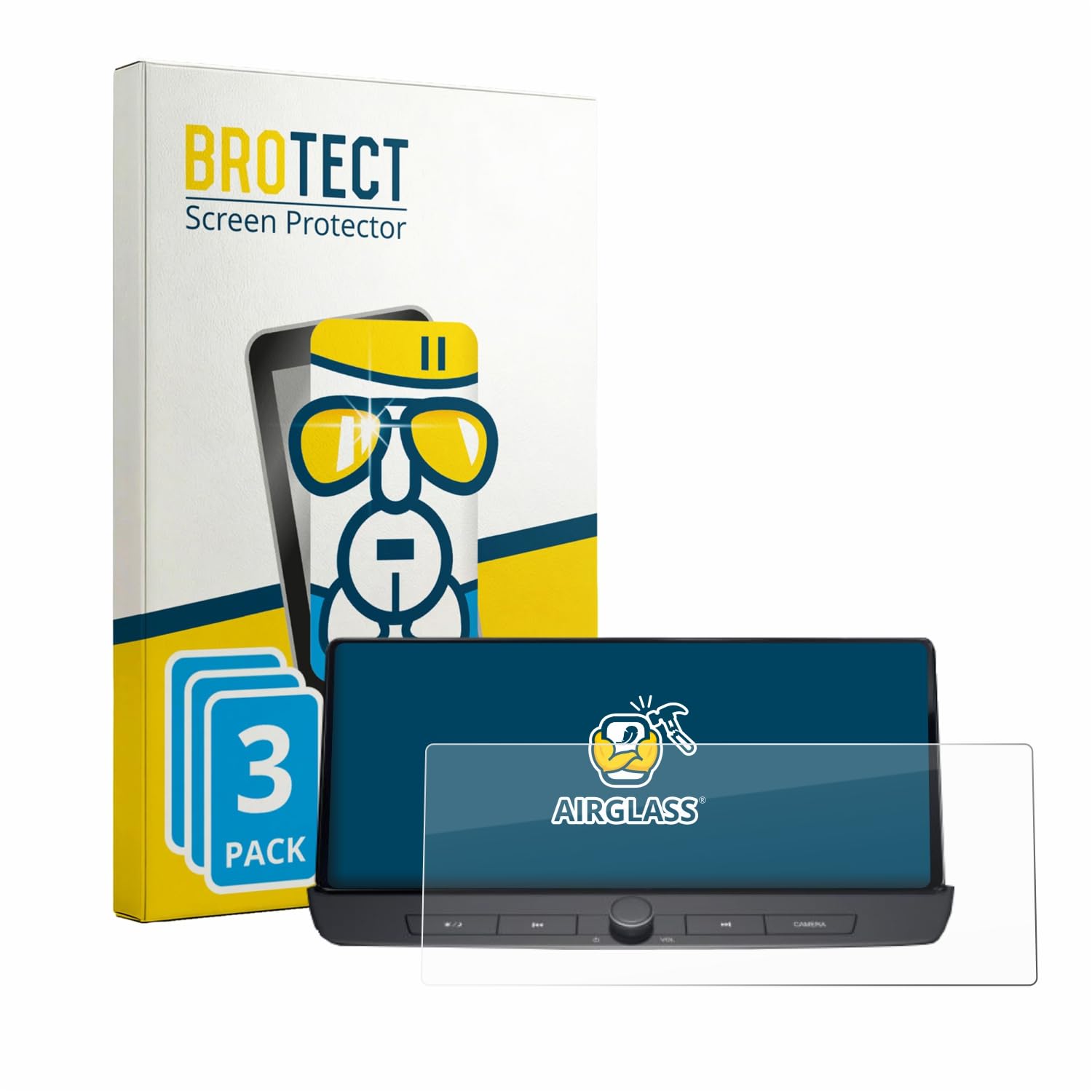 BROTECT Protector Pantalla Cristal para Nissan X-Trail 2022-2024 Protector Vidrio (3 Unidades) - [Dureza 9H, Anti-Arañazos]