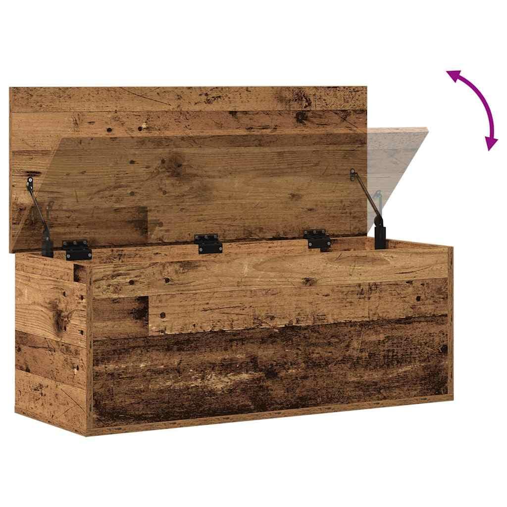 vidaXL Caja de Almacenamiento Madera Envejecida 90 x 35 x 35 cm, Caja de Almacenamiento Moderna, Organizador Rectangular, Solución sin Desorden, Espacio Ample, Diseño Compacto