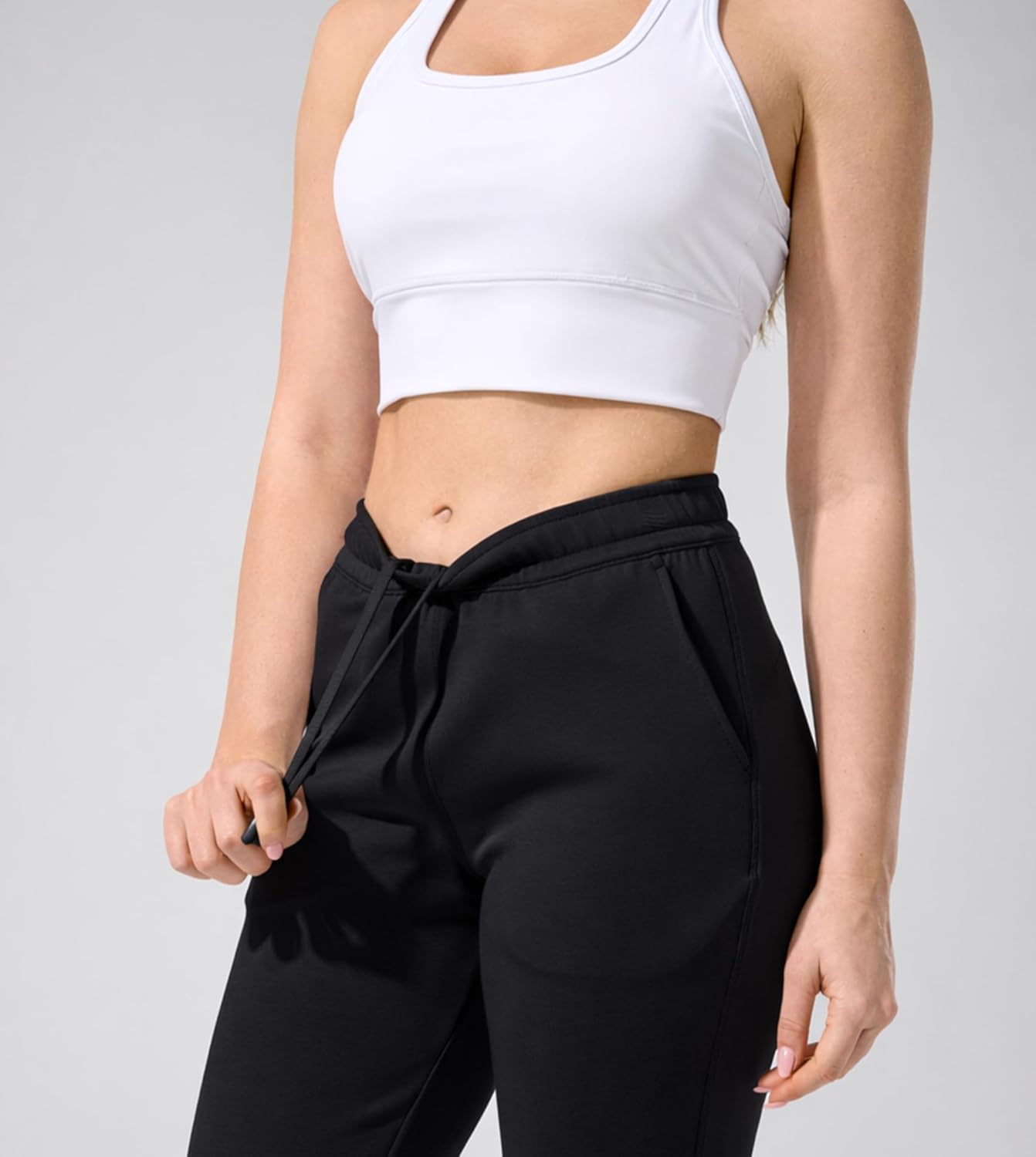 Fioboc Flare Pants for Women High Waisted Yoga Pants with Pockets Casual Lounge Wide Leg Sweatpants Athletic Gym