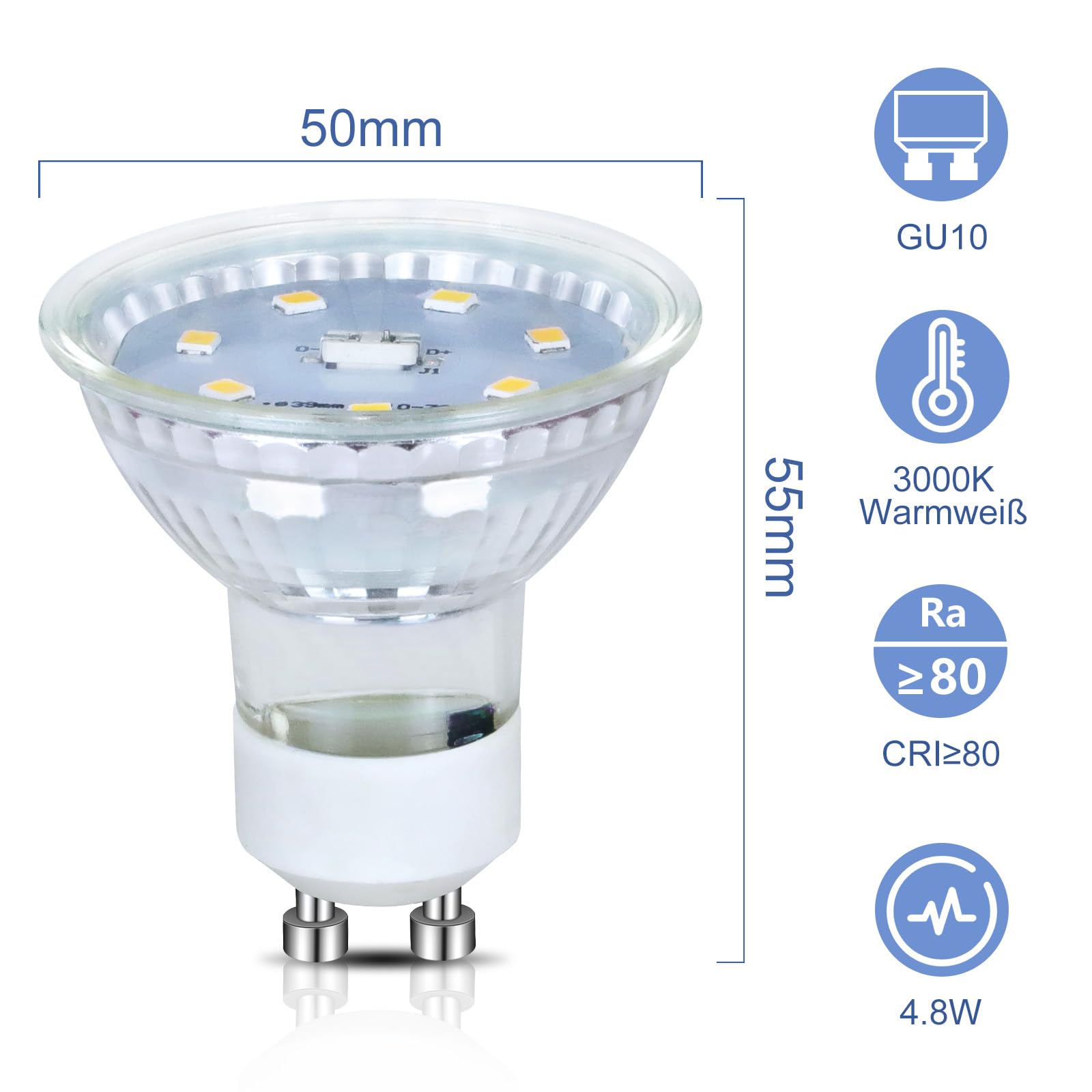 Glitzerlife Lampa Sufitowa 3 Płomień Światło Sufitowe Drewno 2ER Sufitowa | Przedpokój Czarna Metal Nowoczesne Gniazdo Obrotowy Spot Sufitowy 350° Salonu Sypialnia Kuchnia z 6x 4.8 W GU10 żarówki
