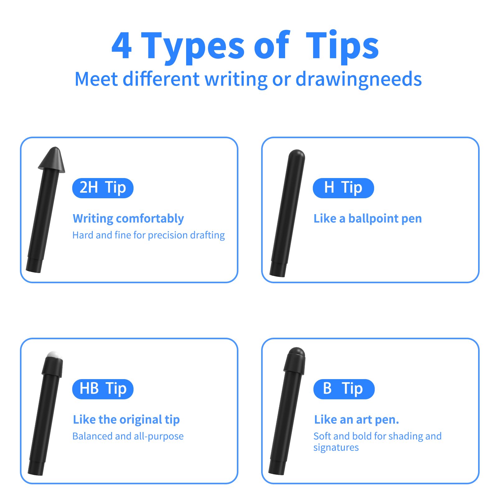 Amazon.com: SSS·GRGB Pen Tips for Surface Pen(4 Packs,2H,H,HB,B