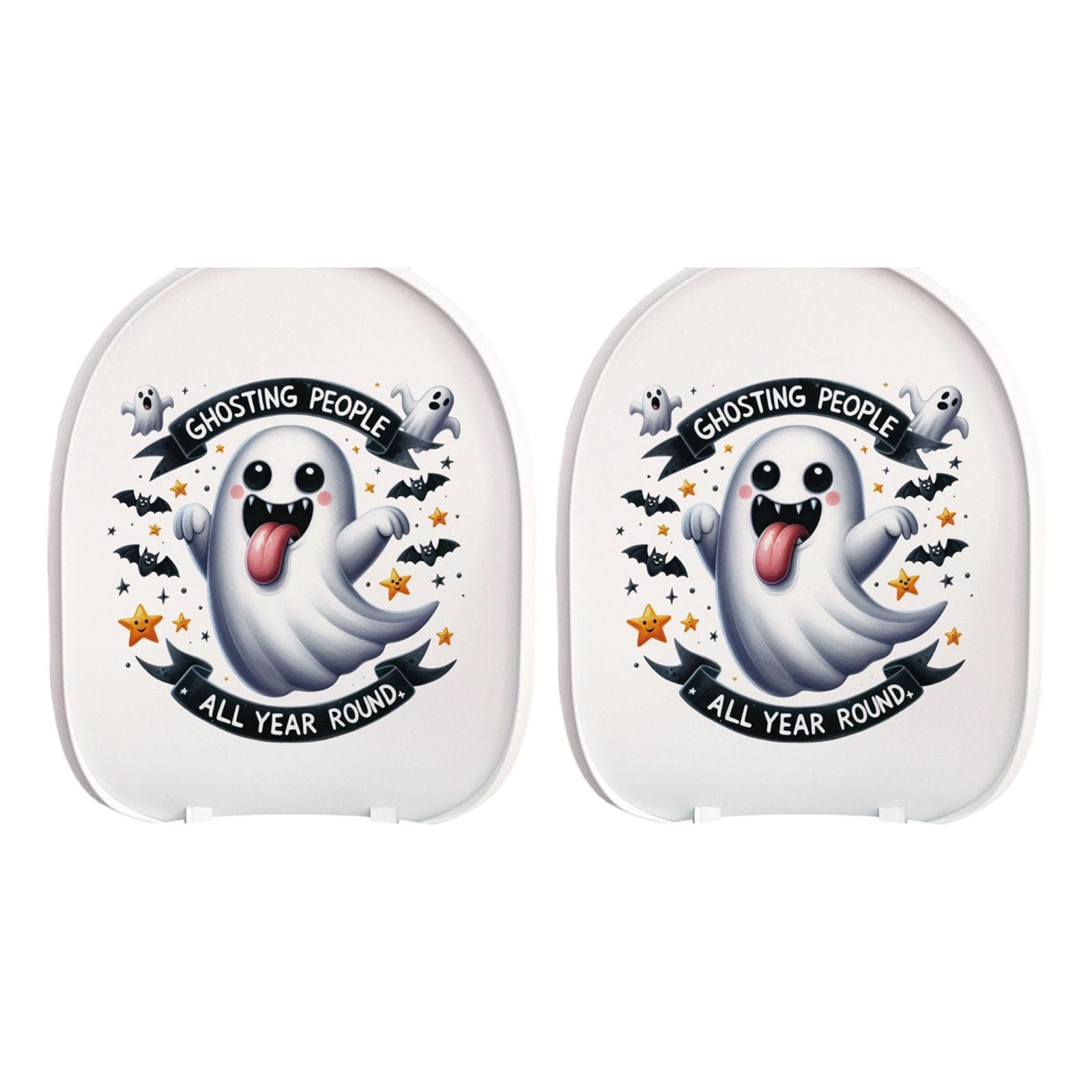 ordinarYone Halloween Toilet Seat Cover Stickers Scary Pumpkin Toilet Lid Sticker Halloweens Theme Party Home Decorations