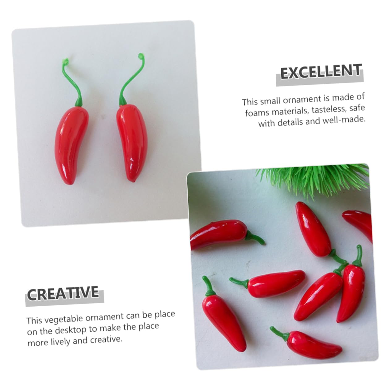 VOSAREA 500pezzi Mini Peperoncini Finti Rossa Di Decorazioni Per Casa e Feste Ornamentali Per Ambienti Rustici e Fotografie