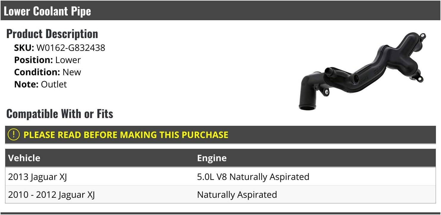 Lower Outlet Coolant Line - Compatible with 2010-2013 Jaguar XJ
