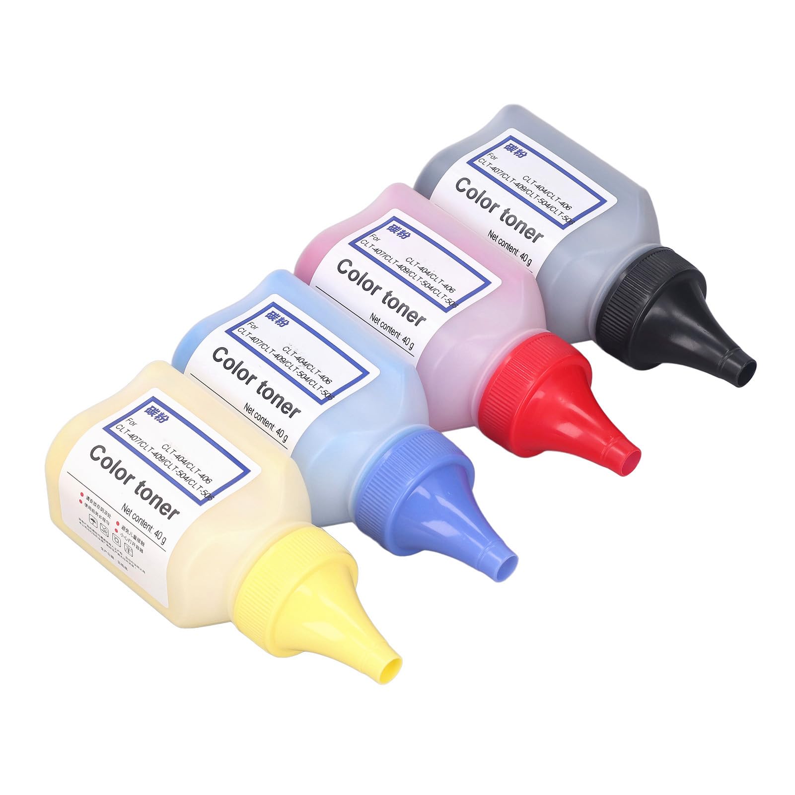 FTVOGUE Set di Polvere di Ricarica Toner Universale Kit di Ricarica Toner in Materiale PVC con 4 Flaconi e 4 Chip per 404S Colori Multipli per la Sostituzione della Stampa di