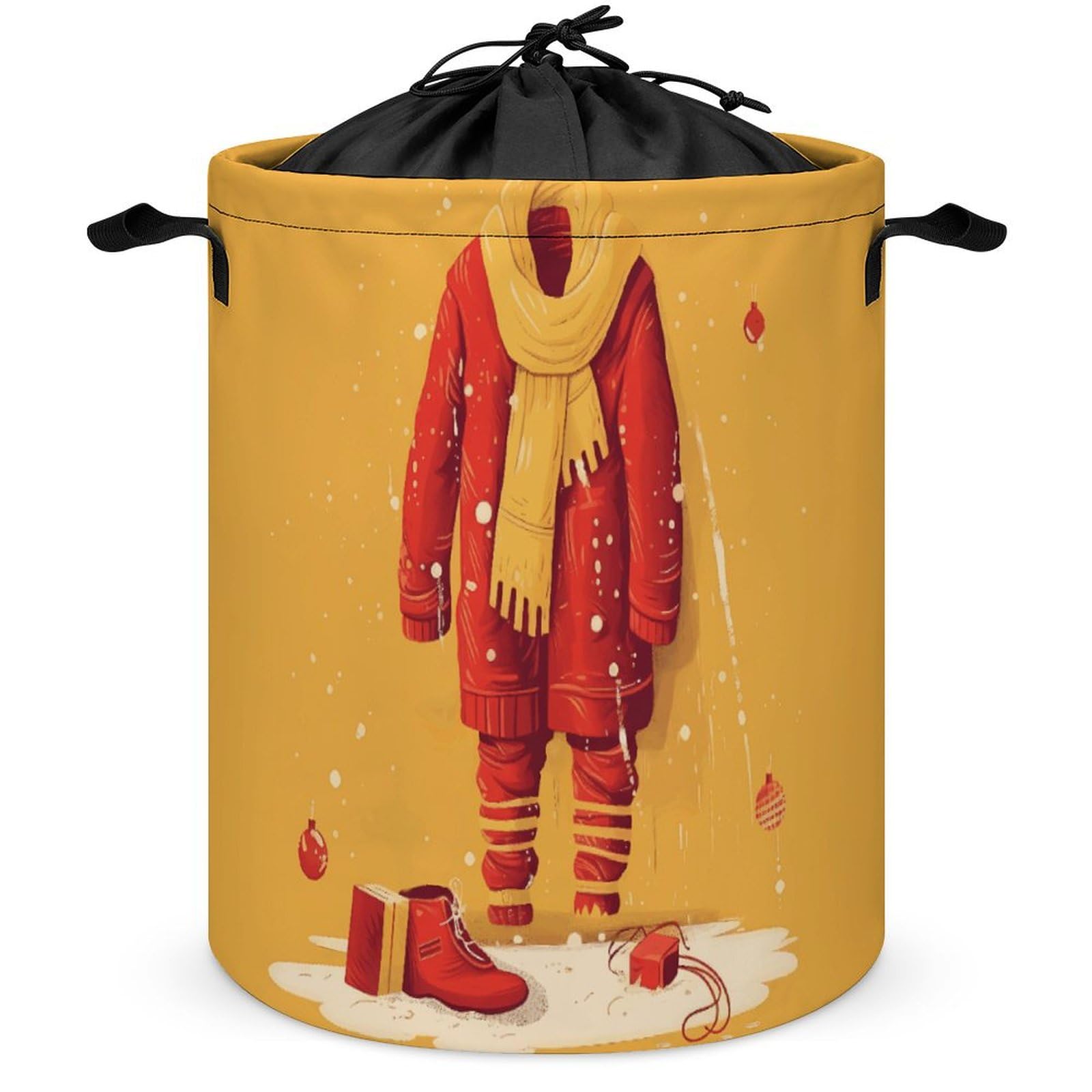 Panier à linge rouge avec couvercle pour éliminer le désordre des chaussures et habits