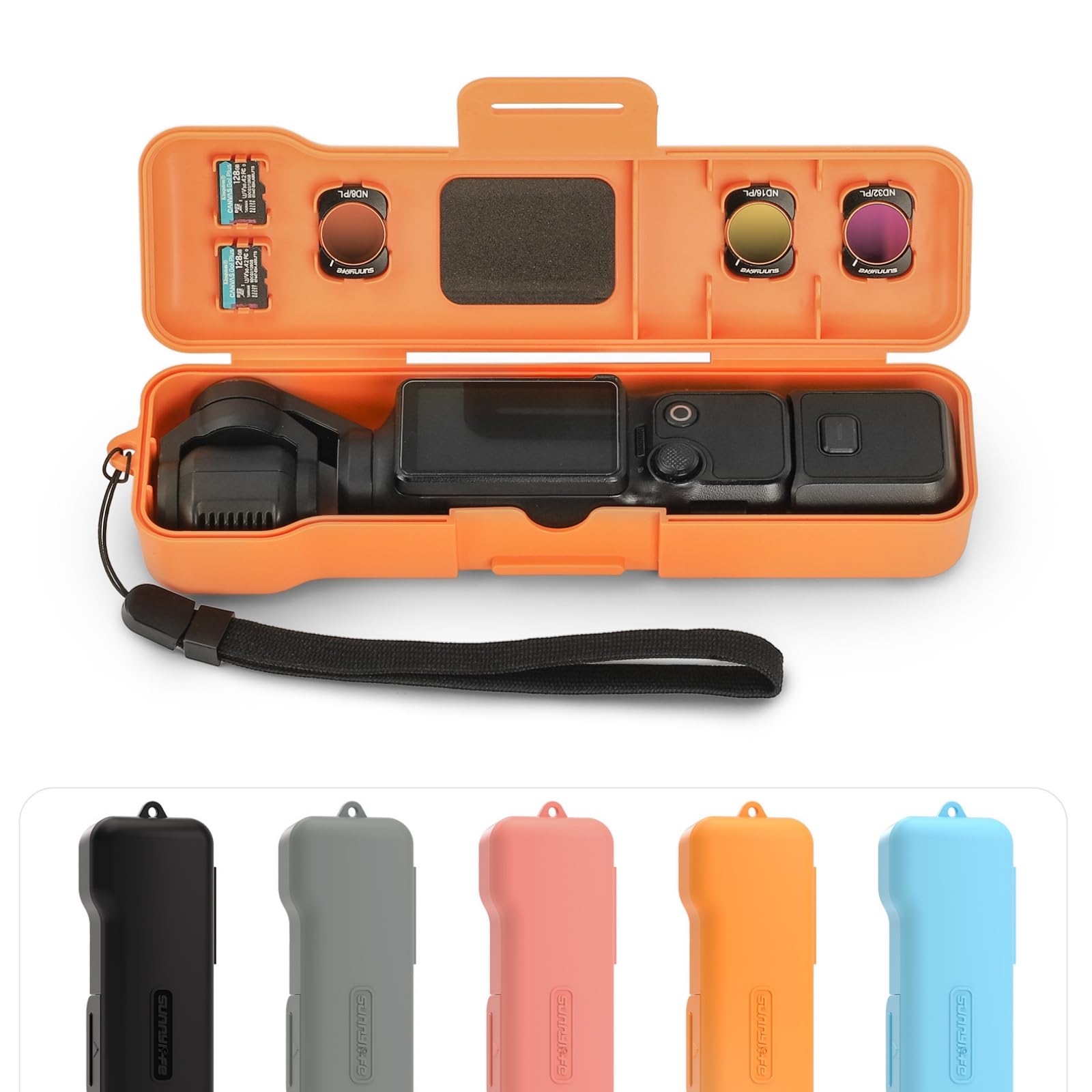 Yi Dong Pocket 3 Carrying Case, Protective Storage Case for OSMO Pocket 3, Shockproof Scratch-Resistant Travel Case, Fit for Filters & Wide-Angle Lens, with Wrist Strap (Black)