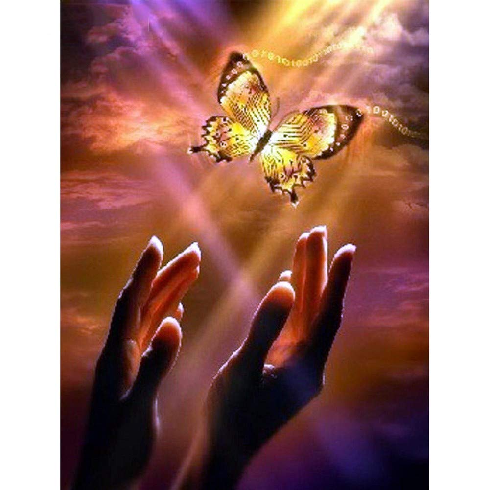 Diamond painting papillon 5D kit complet strass rond 60x80