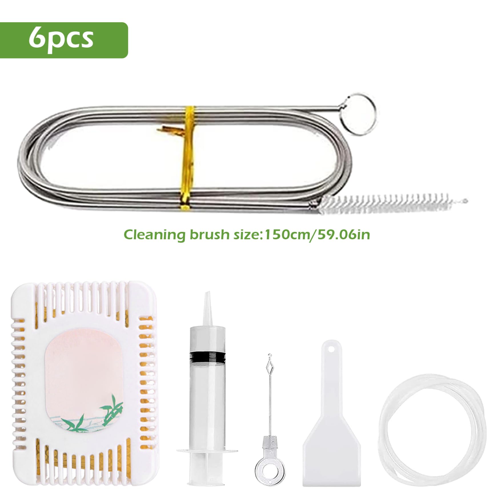 KUYYFDS Fridge Drain Hole Cleaning Tool 6Pcs Fridge Cleaner Frozen Refrigerator Dredge Tool 59 Inch Long Flexible Drain Pipe Cleaning Brush Deodorizer Box Freezer Cleaning Kit Home Household Use