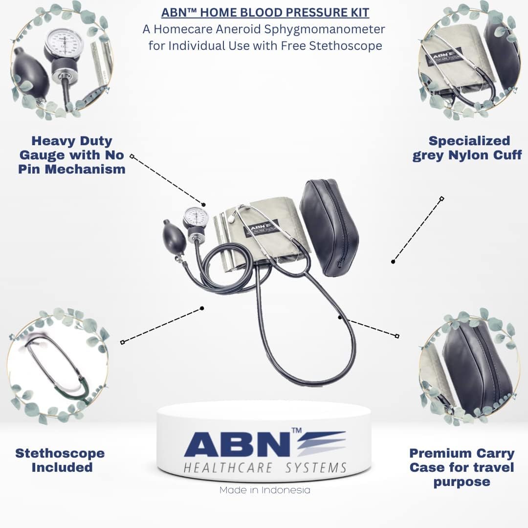 ABN Home BP Kit Aneroid Sphygmomanometer with Free Stethoscope