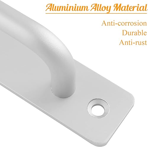 Miniatura 4 de Unlorspy Paquete de 2 manijas de puerta de armario de aleación de aluminio con placa, manija de puerta corredera de 7.1 pulgadas7.087 in con