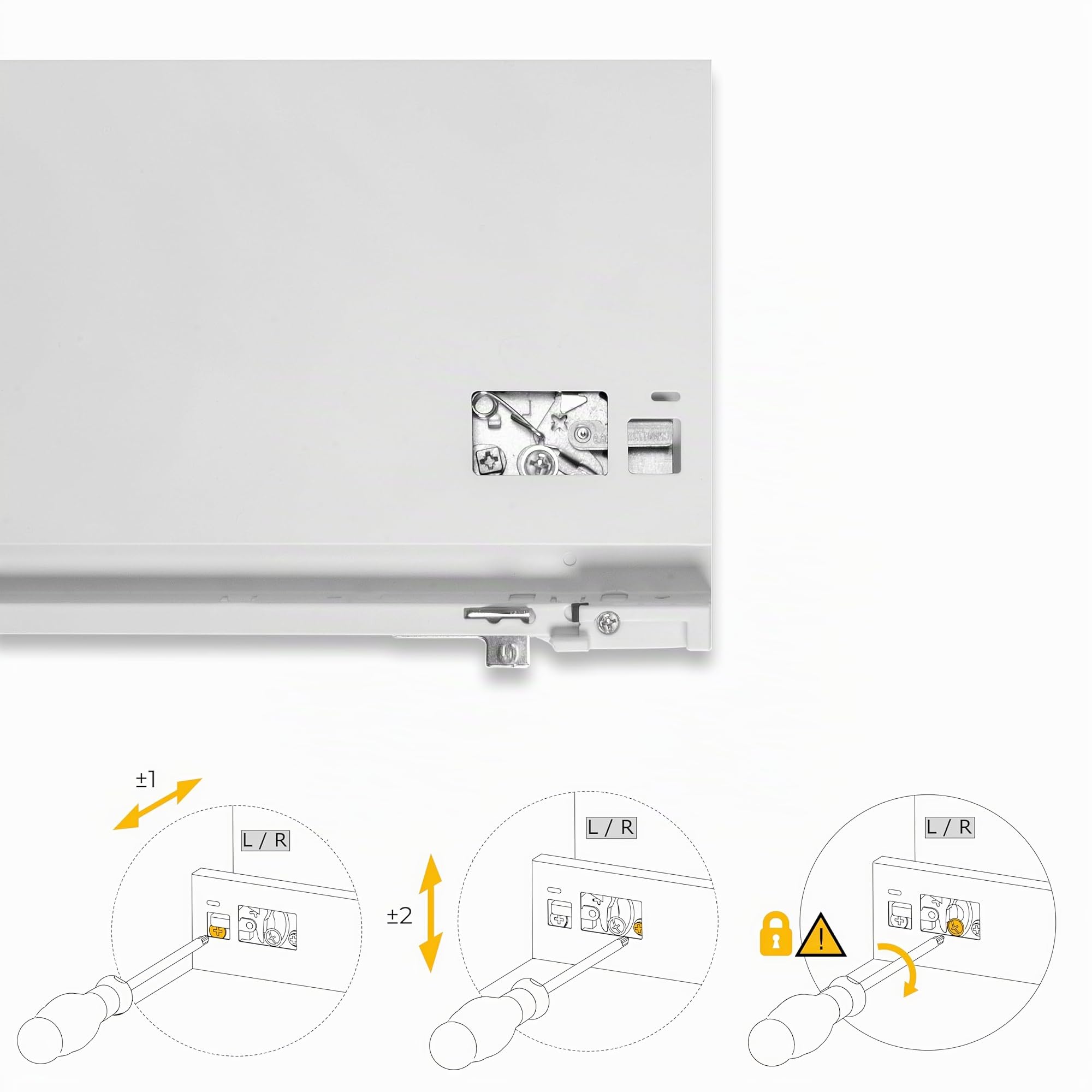 Emuca - Kit cassetto per cucina o bagno, altezza 178mm, profondità 500mm, 30 Kg, chiusura soft, pannelli no inclusi, Acciaio, Bianco