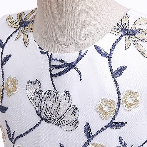 3M-9T Baby Girls Flower Dress Embroidery Paqeant Party Wedding Lace Dresses4