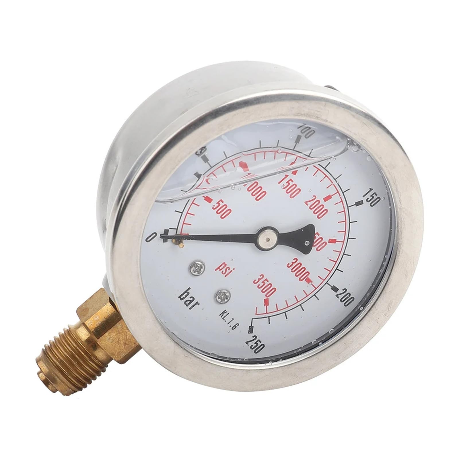 Hydrauliczny ciśnieniomierz, manometr hydrauliczny, 0-250 bar, 0-3750 PSI, G1/4, tarcza 63 mm, ciśnieniomierz