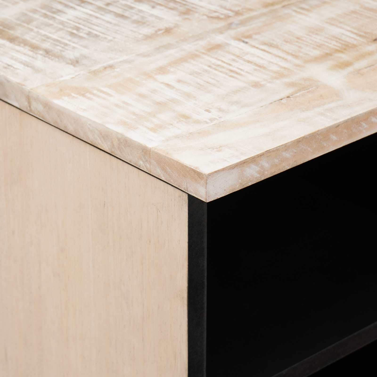 Mobile TV 80 cm legno manico cassetto | Gambe in metallo, stile industriale, portaoggetti per soggiorno, facile da montare