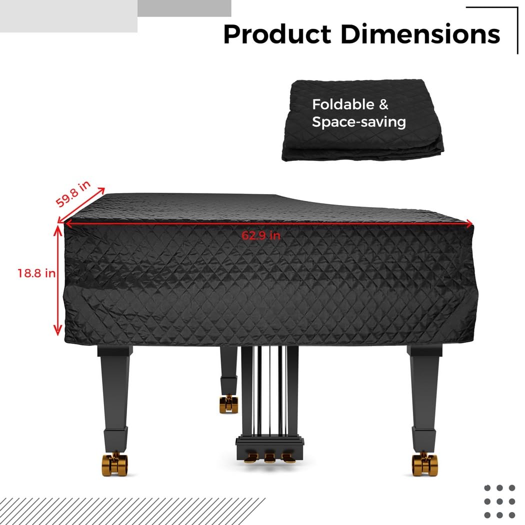 Funda para piano, protector de tamaño completo para polvo y humedad, nailon duradero y tela de algodón