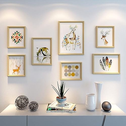 DLVKHKL - Marco de fotos para pared, combinación de marco de fotos, collage de galería de selfies, con plantilla colgante, diseño de montaje en pared