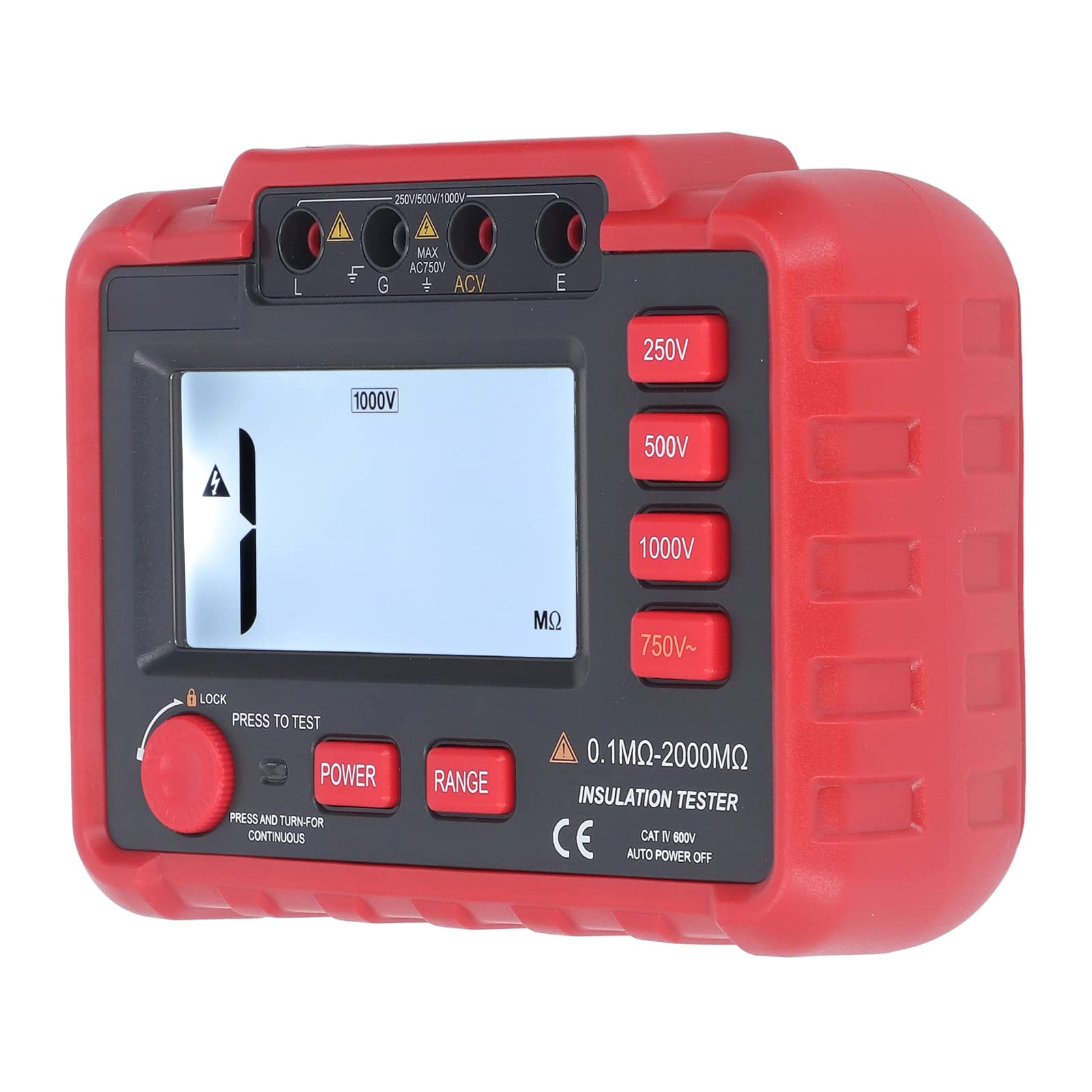 Tester di resistenza di terra di isolamento Megaohmmetro digitale Display retroilluminato Basso consumo Ampio intervallo di misurazione per cavi motore Apparecchiature