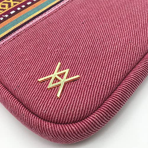 VAMVAM by Wondee Laptop Sleeve up to 16" Cherry Color with Decorative Strip Fabric Ethnic Color Padded and Reinforced Zipper - Image 2