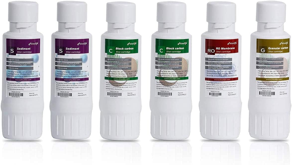 FRIZZLIFE W5006 Water Filter Replacement Cartridge For WA99 RO Reverse Osmosis