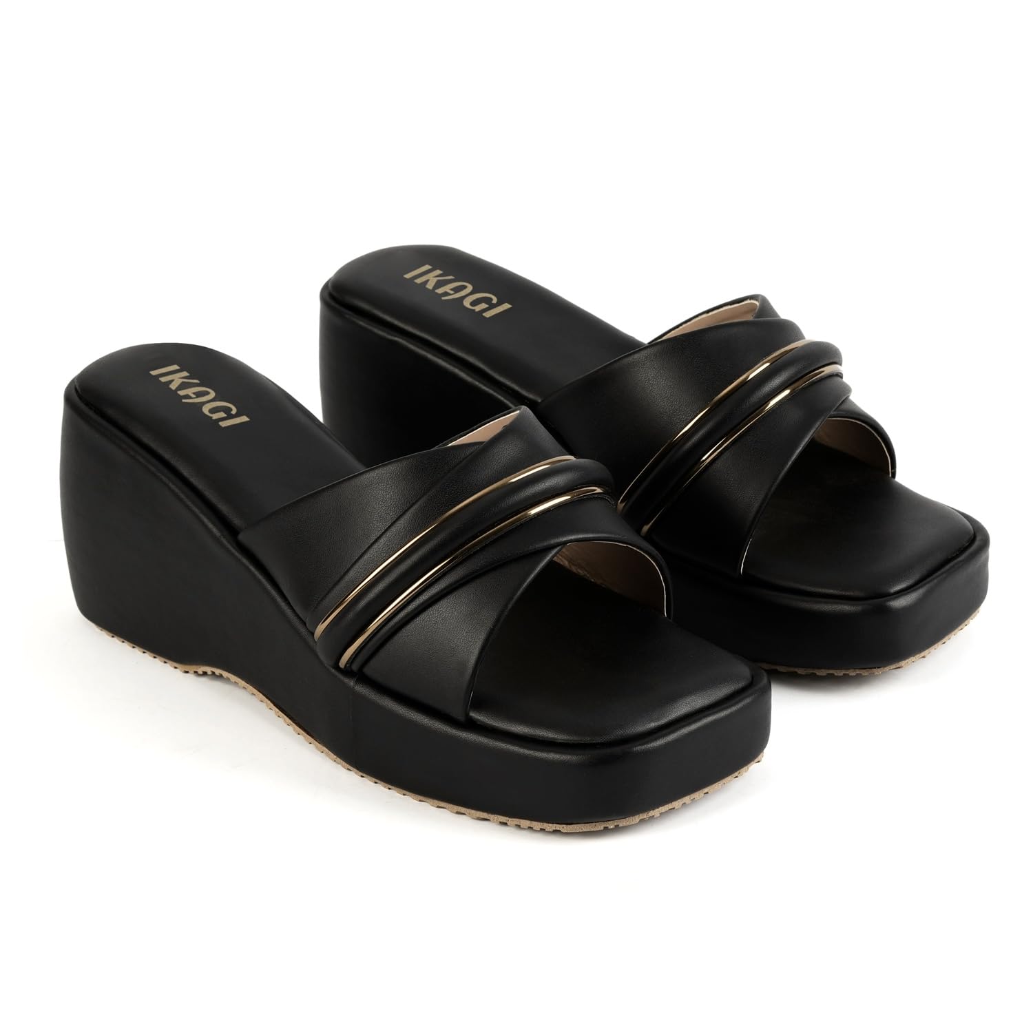 ikagi Women's Platform Wedge Heel Sandals | Fashion Cross Strap Open Toe Slip-On Platform Footwear | Casual, Party & Daily Wear-picture-14